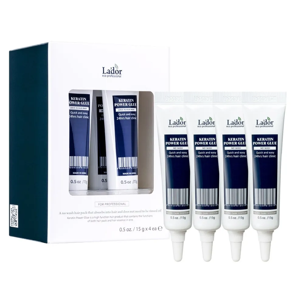Lador Keratin Power Glue Leave-In Hair Pack 4x15g